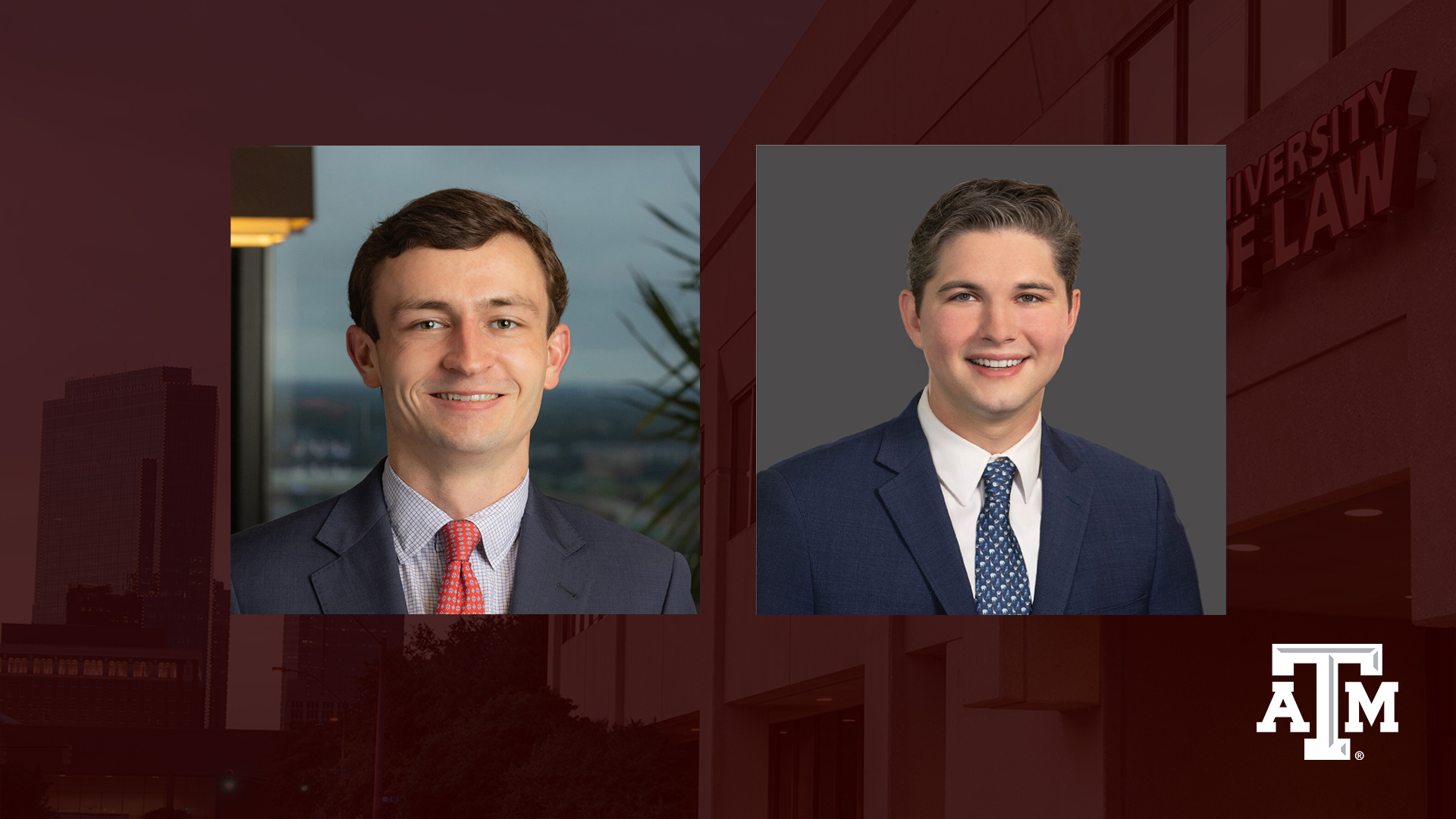 C. Cole Stenholm '18, '21 and Spencer Lockwood '18, '22 will each serve a one-year clerkship with Justice Evan Young 
